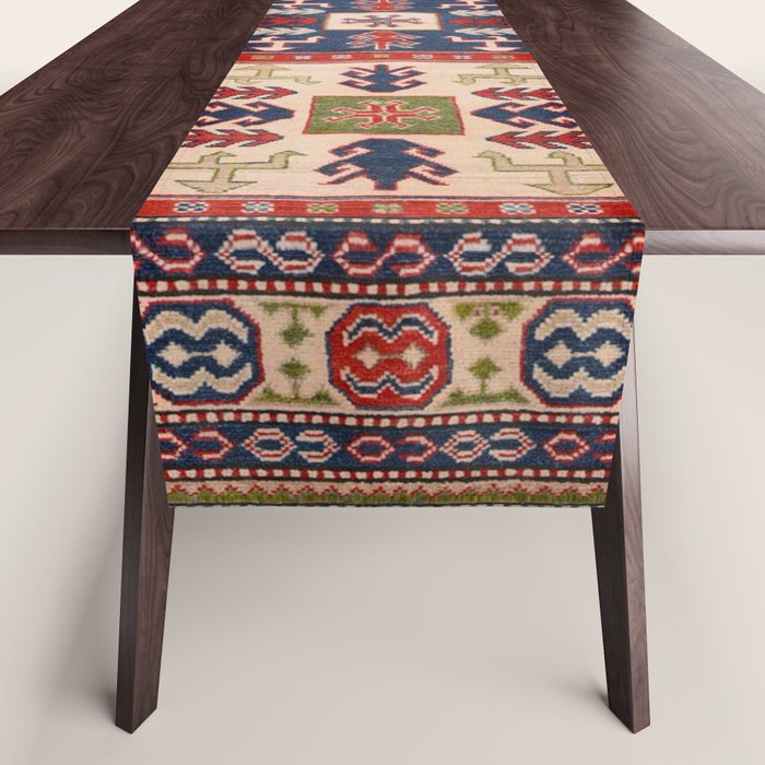 Arrow Spiral Kazak Handmade Rug Table Runner Gallery Image 1