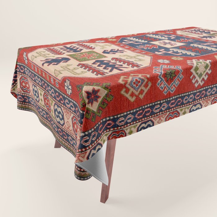 Arrow Spiral Kazak Handmade Rug Tablecloth Gallery Image 1