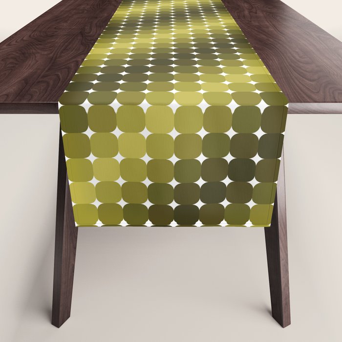 Retro Rounded Rectangle Gradient - Green Table Runner Gallery Image 1