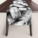 Something Nostalgic II Twist-off Wine Corks in Black And White #decor #society6 #buyart Table Runner Gallery Image 1