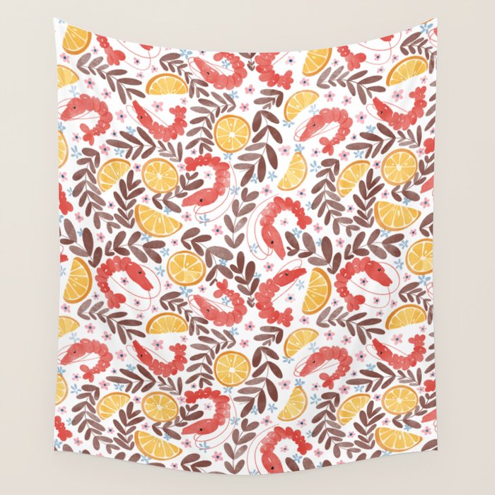 Citrus Shrimp Delight Wall Tapestry Gallery Image 4