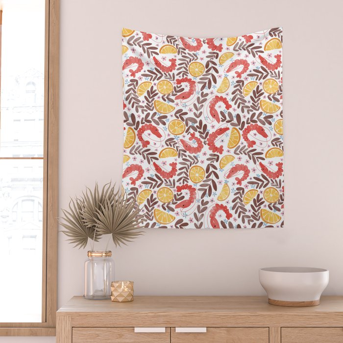 Citrus Shrimp Delight Wall Tapestry Gallery Image 2