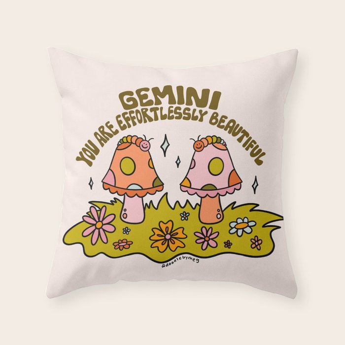 Gemini Caterpillar Throw Pillow Gallery Image 1