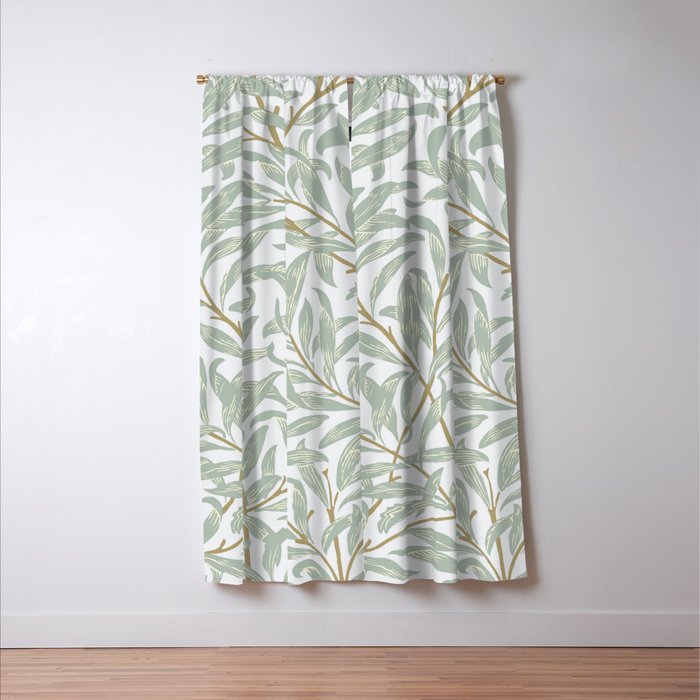 William Morris Willow Bough Pastel Blue Green Window Curtain Gallery Image 3