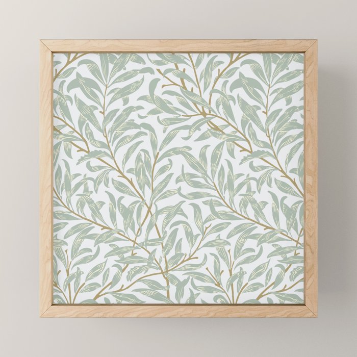 William Morris Willow Bough Pastel Blue Green Mini Art Print Gallery Image 1