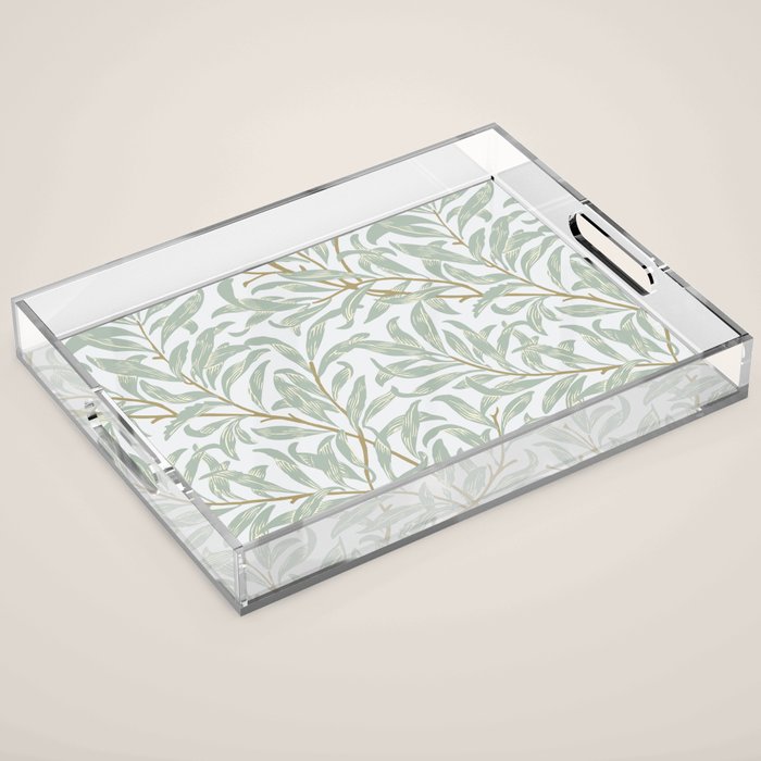 William Morris Willow Bough Pastel Blue Green Acrylic Tray Gallery Image 1