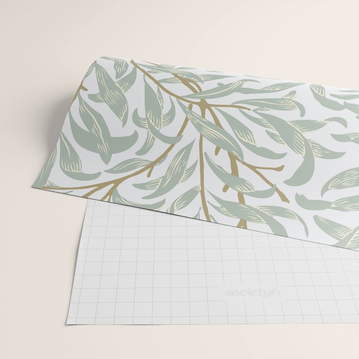 William Morris Willow Bough Pastel Blue Green Wrapping Paper Gallery Image 2