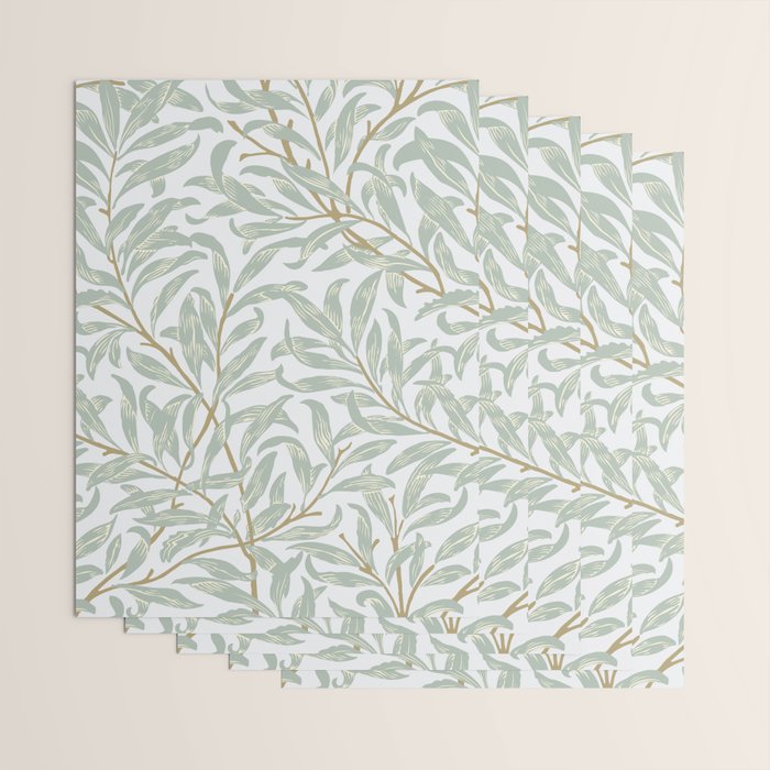 William Morris Willow Bough Pastel Blue Green Wrapping Paper Gallery Image 3
