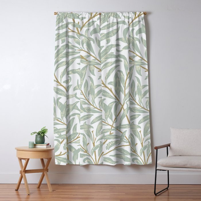 William Morris Willow Bough Pastel Blue Green Window Curtain Gallery Image 1