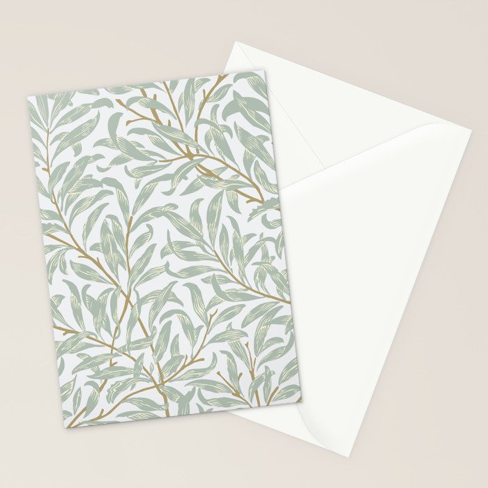 William Morris Willow Bough Pastel Blue Green Stationery Card Gallery Image 2