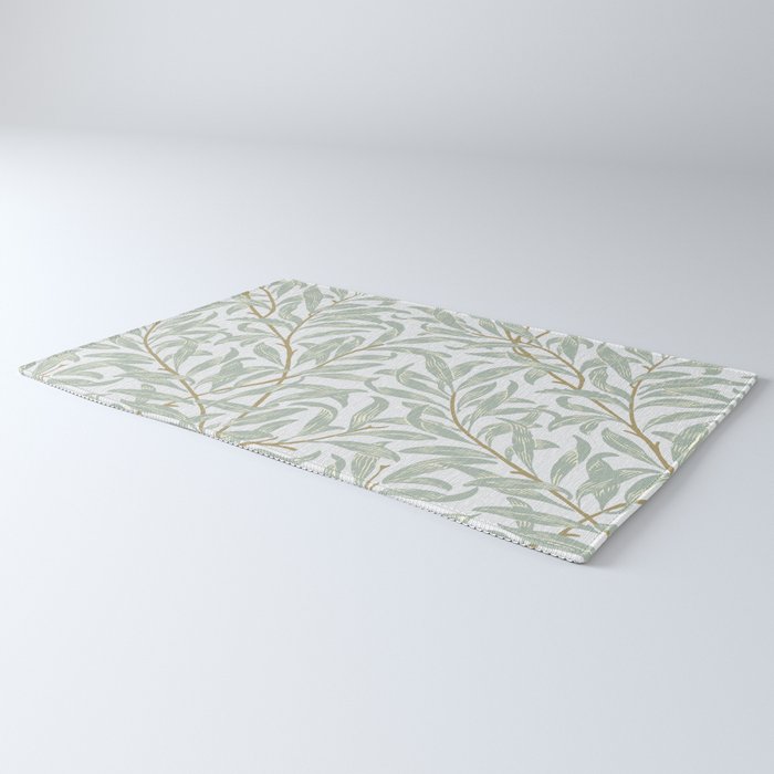 William Morris Willow Bough Pastel Blue Green Rug Gallery Image 3