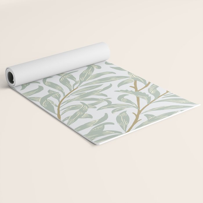 William Morris Willow Bough Pastel Blue Green Yoga Mat Gallery Image 2