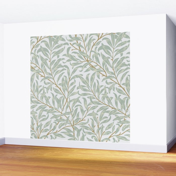 William Morris Willow Bough Pastel Blue Green Wall Mural Gallery Image 2