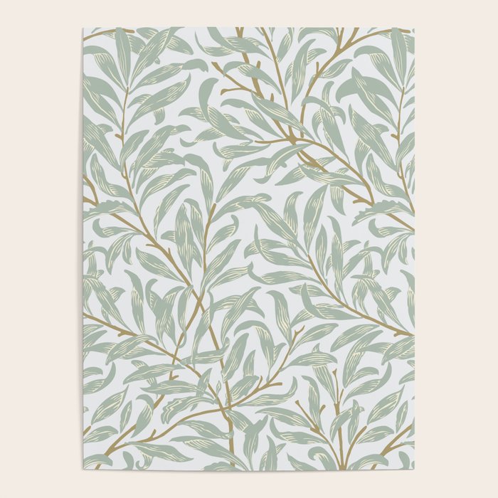 William Morris Willow Bough Pastel Blue Green Poster Gallery Image 4