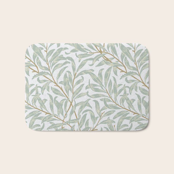 William Morris Willow Bough Pastel Blue Green Bath Mat Gallery Image 1