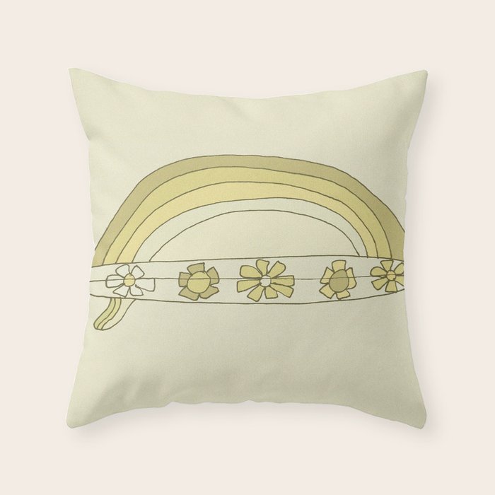 single fin radiate good vibes // retro surf art by surfy birdy Throw Pillow Gallery Image 6