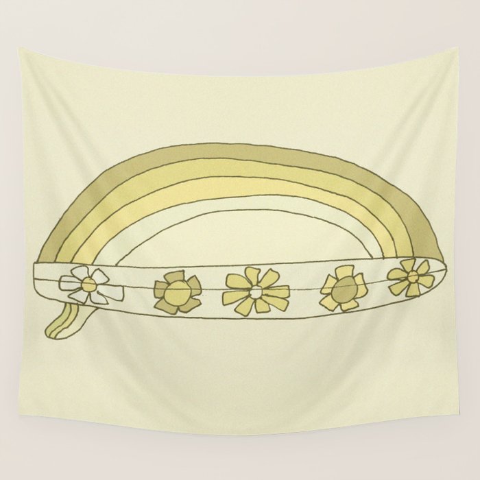 single fin radiate good vibes // retro surf art by surfy birdy Wall Tapestry Gallery Image 4