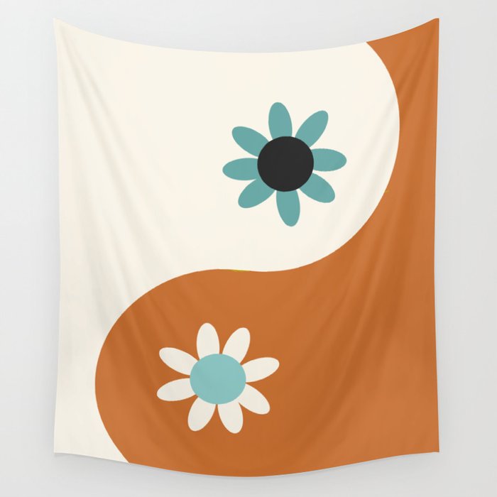 Yin Yang floral - beach Wall Tapestry Gallery Image 4