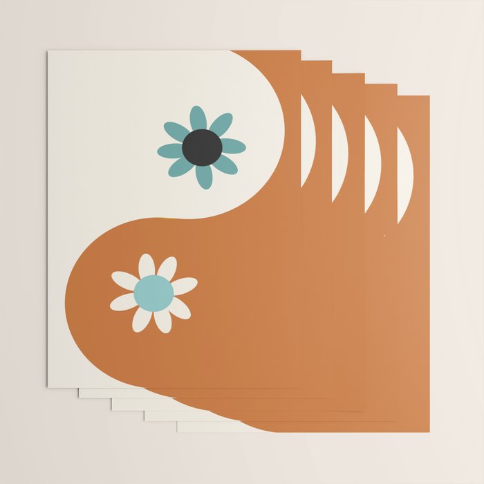Yin Yang floral - beach Wrapping Paper Gallery Image 3