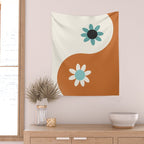 Yin Yang floral - beach Wall Tapestry Gallery Image 2