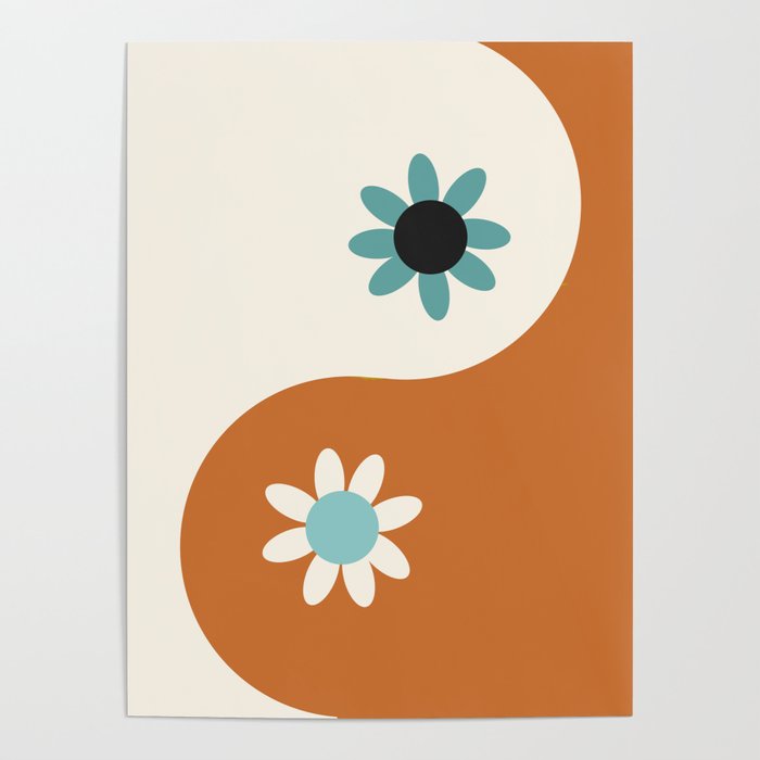 Yin Yang floral - beach Poster Gallery Image 4