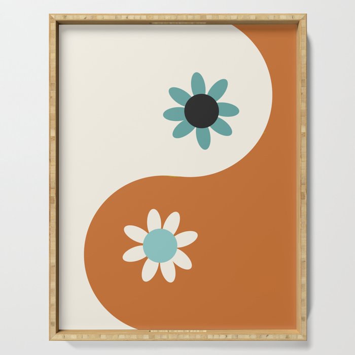 Yin Yang floral - beach Serving Tray Gallery Image 1