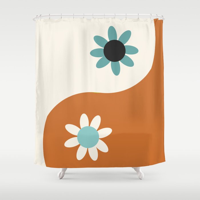 Yin Yang floral - beach Shower Curtain Gallery Image 1