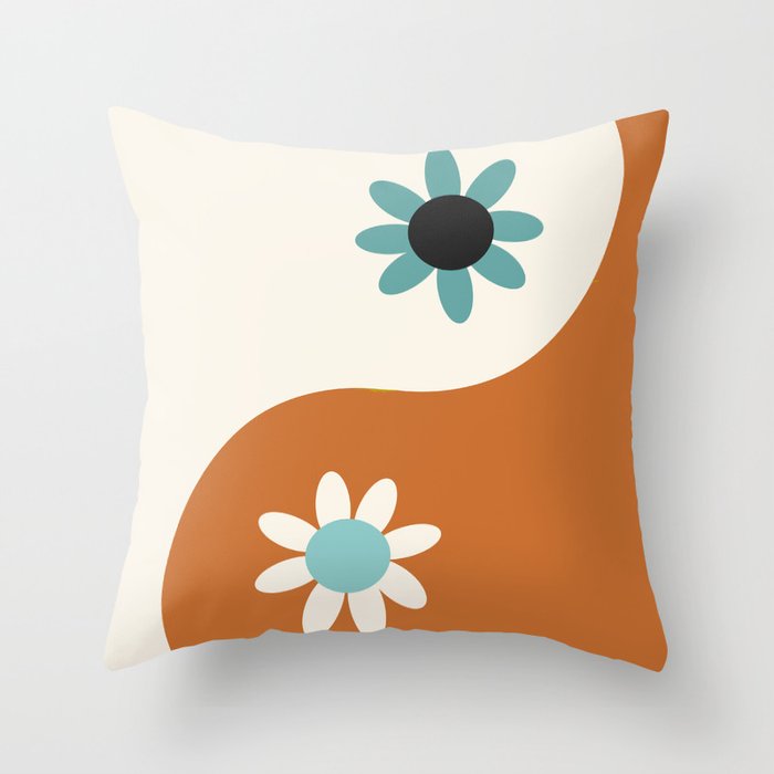 Yin Yang floral - beach Throw Pillow Gallery Image 6