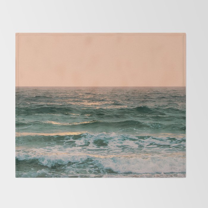 Pink Skies Ocean Vibes Throw Blanket Gallery Image 2