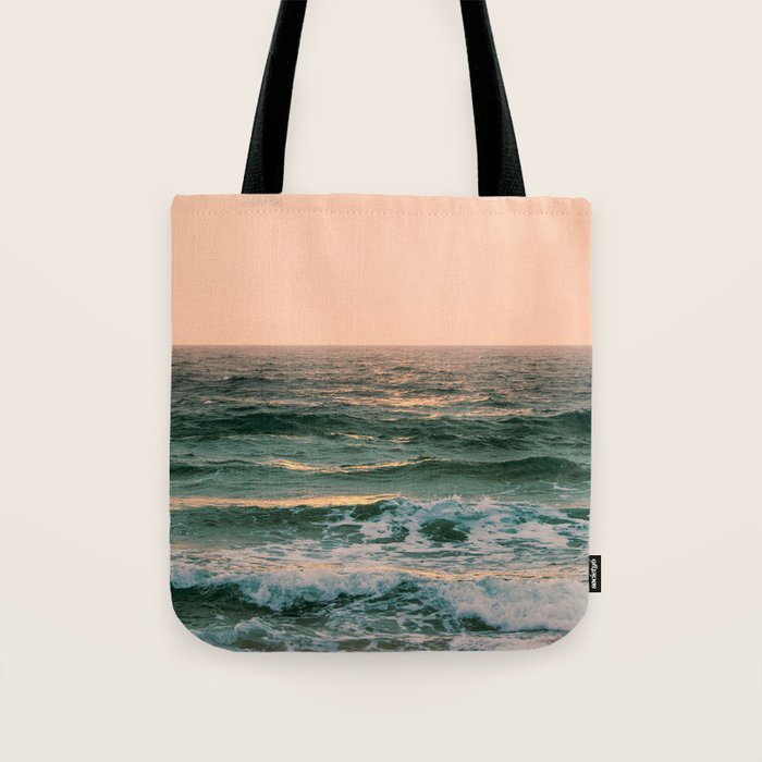 Pink Skies Ocean Vibes Tote Bag Gallery Image 1