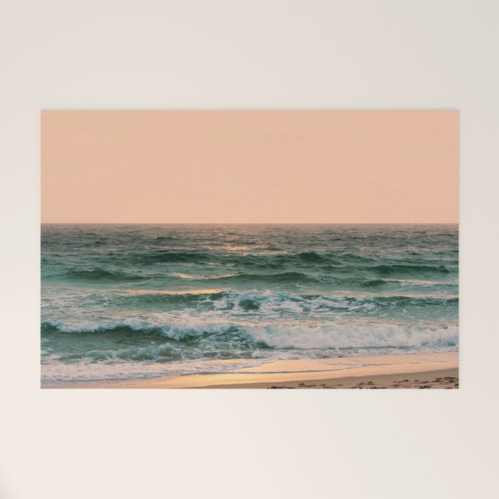 Pink Skies Ocean Vibes Welcome Mat Gallery Image 1