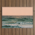 Pink Skies Ocean Vibes Outdoor Rug Gallery Image 1