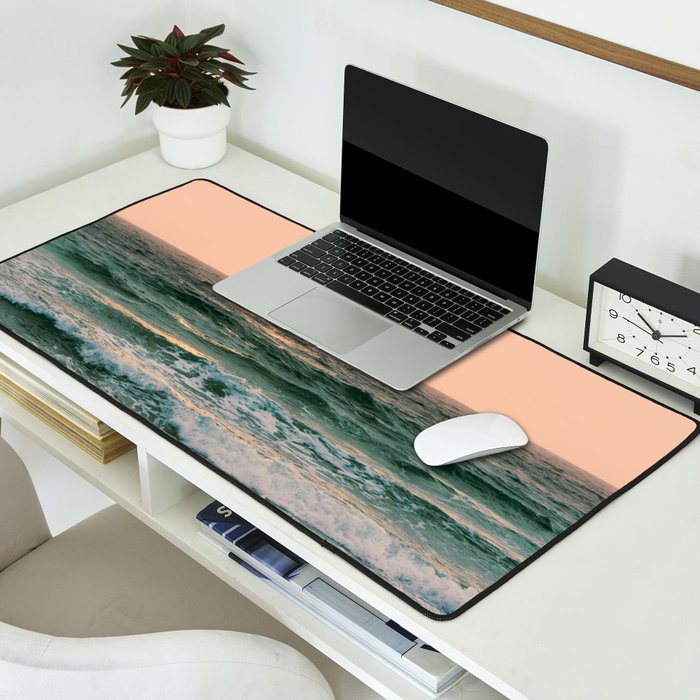 Pink Skies Ocean Vibes Desk Mat Gallery Image 2