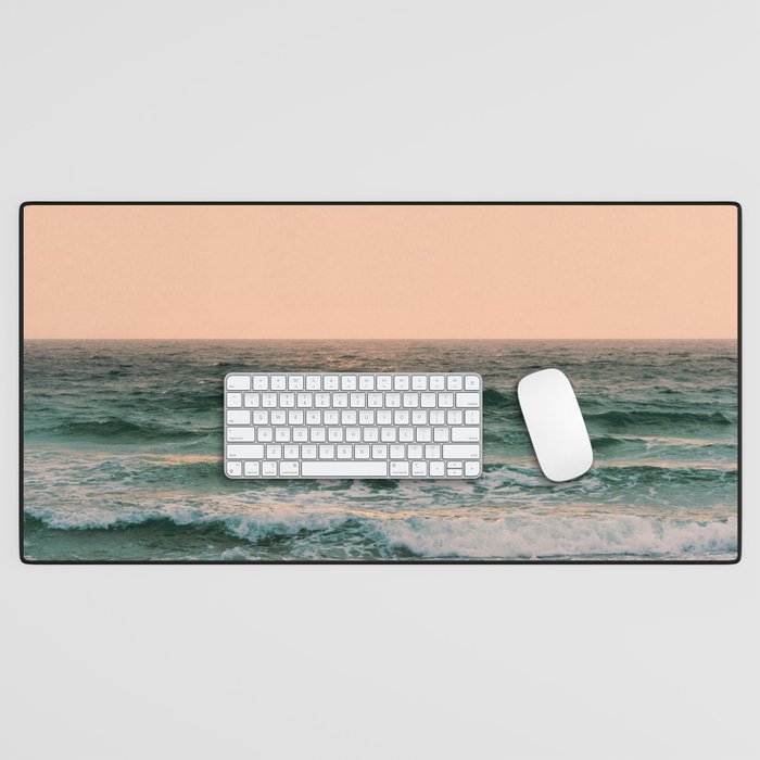 Pink Skies Ocean Vibes Desk Mat Gallery Image 1