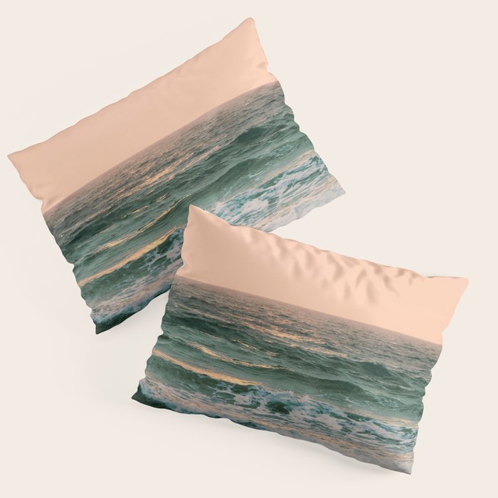 Pink Skies Ocean Vibes Pillow Sham Gallery Image 1