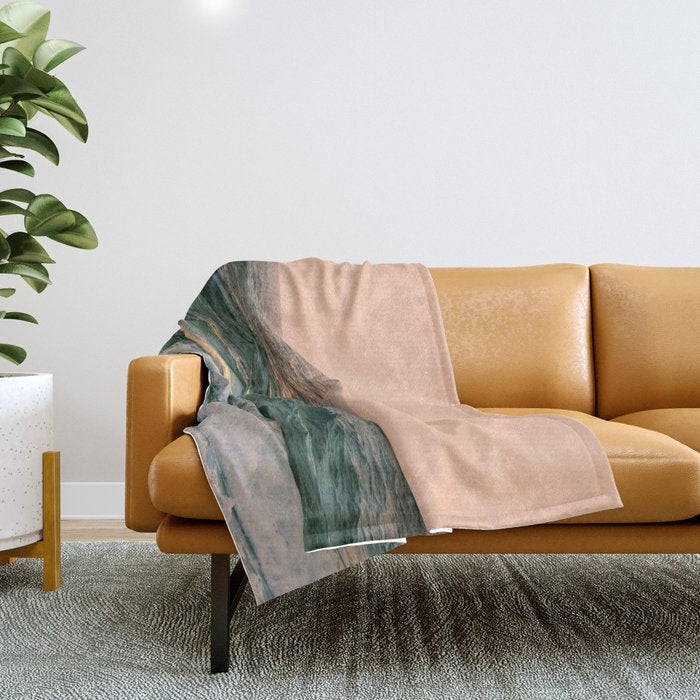 Pink Skies Ocean Vibes Throw Blanket Gallery Image 1