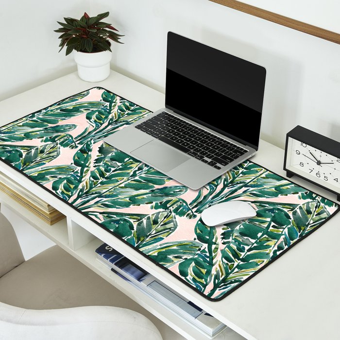 BIG FEELINGS Banana Leaf Tropical Desk Mat Gallery Image 2