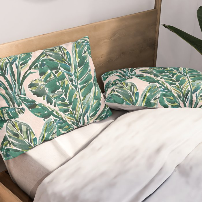BIG FEELINGS Banana Leaf Tropical Pillow Sham Gallery Image 2