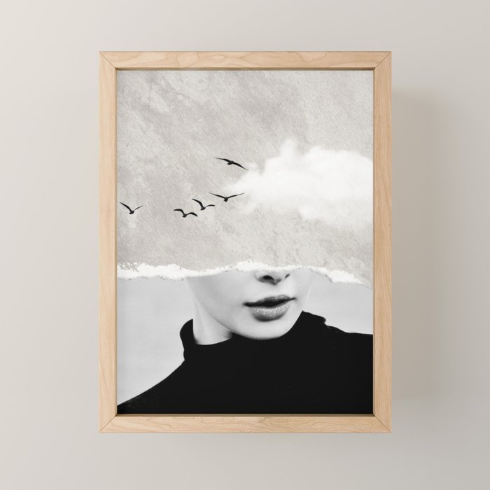 minimal collage /silence Mini Art Print Gallery Image 1