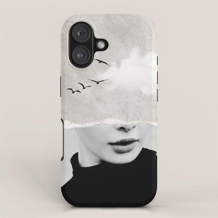 minimal collage /silence iPhone Case Gallery Image 1
