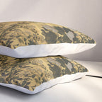 Red White Chrysanthemums Vintage Floral Japanese Gold Leaf Screen Pillow Sham Gallery Image 3