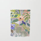 Wander, Floral Colorful Summer Modern Bohemian Illustration, Nature Blush Botanical Tropical Garden Wall Hanging Gallery Image 1