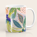 Wander, Floral Colorful Summer Modern Bohemian Illustration, Nature Blush Botanical Tropical Garden Coffee Mug Gallery Image 1