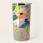 Wander, Floral Colorful Summer Modern Bohemian Illustration, Nature Blush Botanical Tropical Garden Travel Mug Gallery Image 1