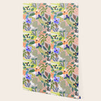Wander, Floral Colorful Summer Modern Bohemian Illustration, Nature Blush Botanical Tropical Garden Wallpaper Gallery Image 2