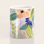 Wander, Floral Colorful Summer Modern Bohemian Illustration, Nature Blush Botanical Tropical Garden Coffee Mug Gallery Image 4