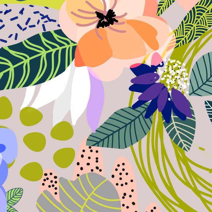 Wander, Floral Colorful Summer Modern Bohemian Illustration, Nature Blush Botanical Tropical Garden Coffee Mug Gallery Image 2