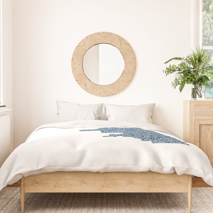 Chicago Neighborhood Map Duvet Cover Gallery Image 3