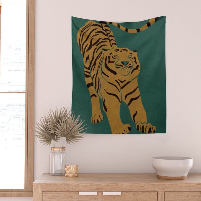 Tiger Doesn't Lose Sleep Wall Tapestry Gallery Image 2