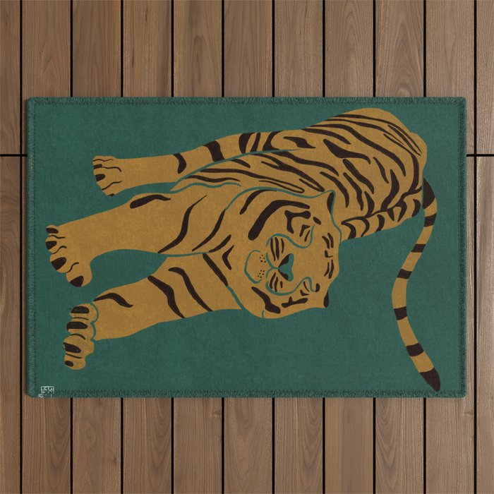 Tiger Doesn't Lose Sleep Outdoor Rug Gallery Image 1